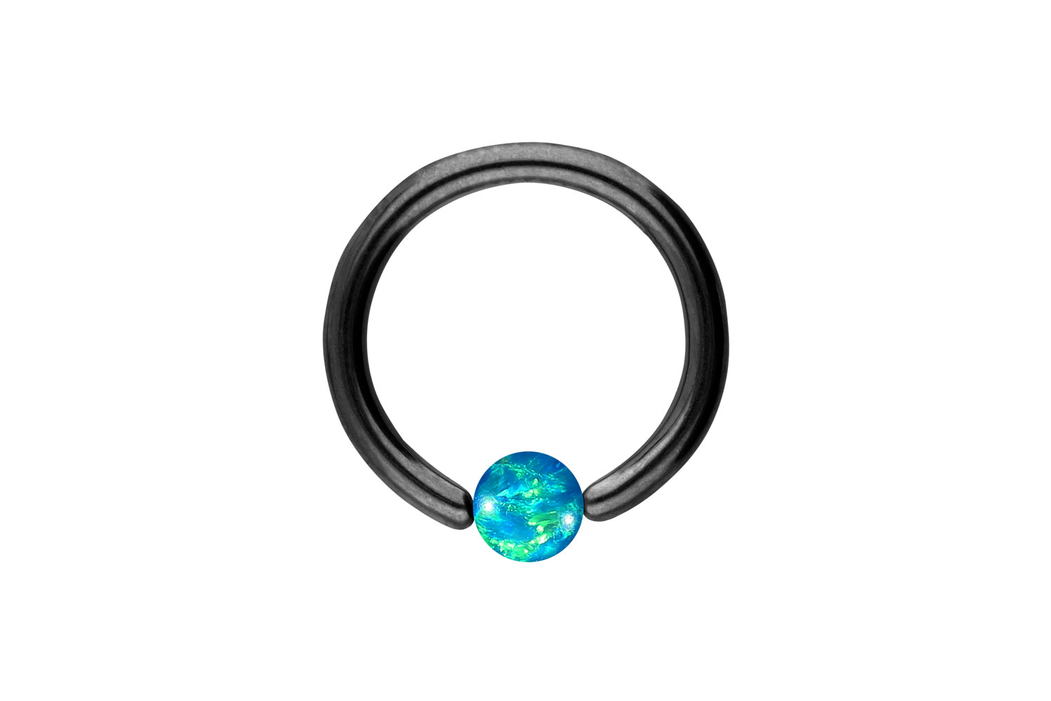 Titan Klemmkugelring Piercing SYNTHETISCHER OPAL